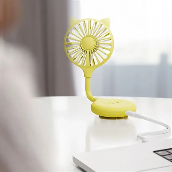3-Speed Suction Rechargeable Adjustable Angle Handheld Fan