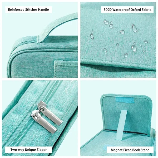 Standable Multi-Compartment Lightweight Book Cover Tote Case