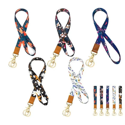 Full Colors Polyester Lanyards and Keychain Wristlet Set