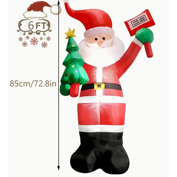 5.9Ft Christmas Santa Claus Courtyard Decoration