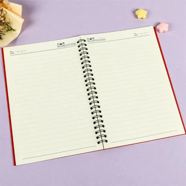 Spiral-Bound Lay-Flat Minimalist Vellum Cover Notebook