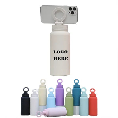 Stainless Steel Bottle With Mobile Phone Magnetic Stand