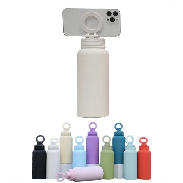 Stainless Steel Bottle With Mobile Phone Magnetic Stand