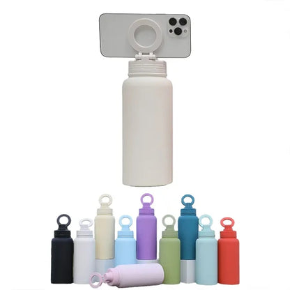 Stainless Steel Bottle With Mobile Phone Magnetic Stand
