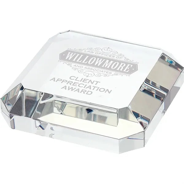 Taranto Square Crystal Paperweight