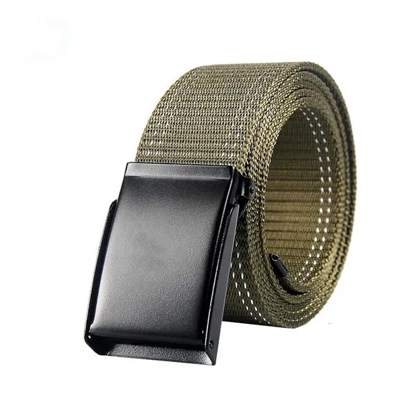 Men Stretch Nylon Belt Metal