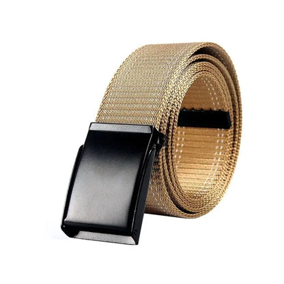 Men Stretch Nylon Belt Metal