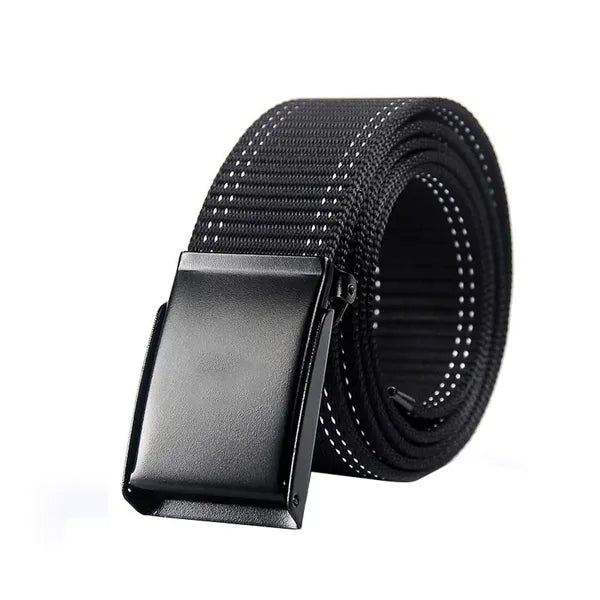 Men Stretch Nylon Belt Metal