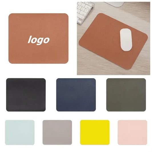 Solid color simple leather mouse pad