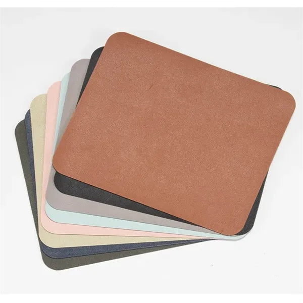 Solid color simple leather mouse pad