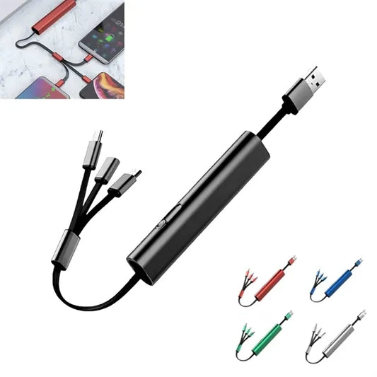 3 In 1 Metal Retractable Fast Charging Cable