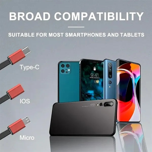 3 In 1 Metal Retractable Fast Charging Cable