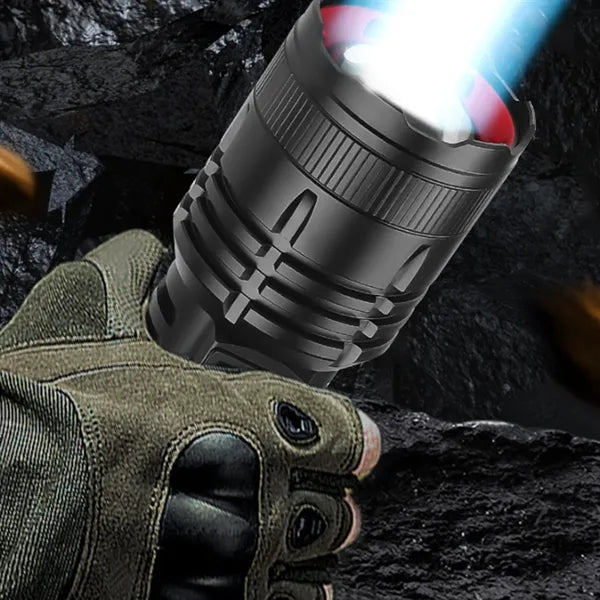 30W Zoomable Battery Display LED Waterproof Tactical Light