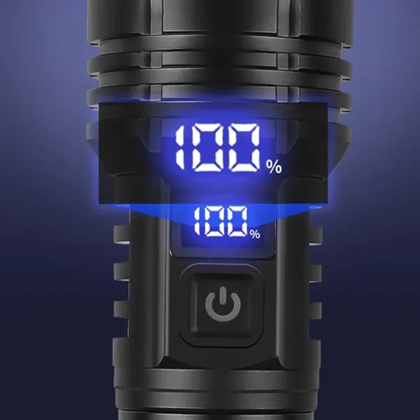30W Zoomable Battery Display LED Waterproof Tactical Light