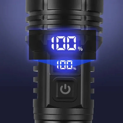30W Zoomable Battery Display LED Waterproof Tactical Light