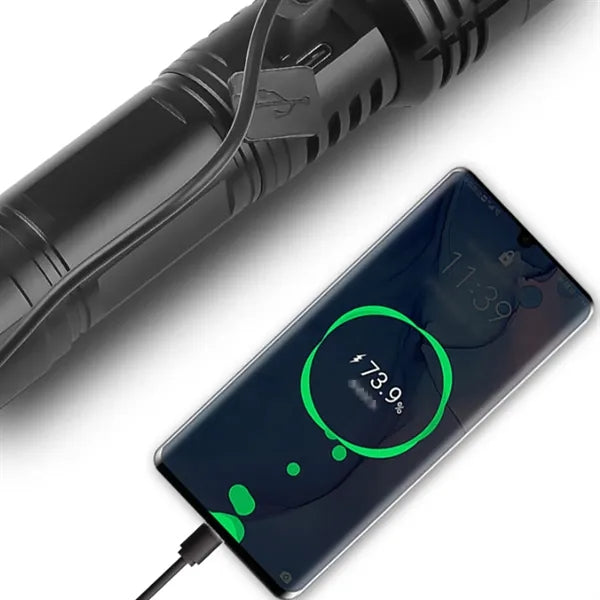 30W Zoomable Battery Display LED Waterproof Tactical Light