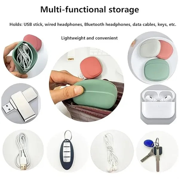 Portable Silicone Headphone Organizer Storage Case