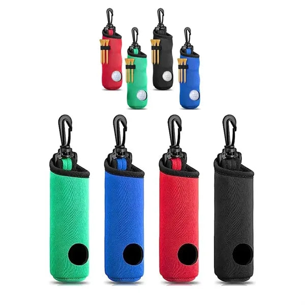 Golf Ball Carry Bag with Clip Portable Tee Holder Pouch