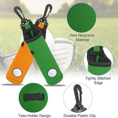 Golf Ball Carry Bag with Clip Portable Tee Holder Pouch