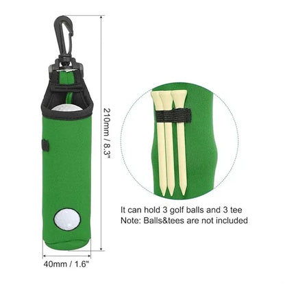 Golf Ball Carry Bag with Clip Portable Tee Holder Pouch