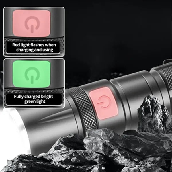 30W Zoomable Rechargeable 5 Modes Tactical Outdoor LED Light