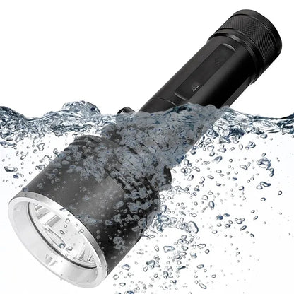 Aluminum Alloy One-Hand Use Waterproof Underwater Flashlight