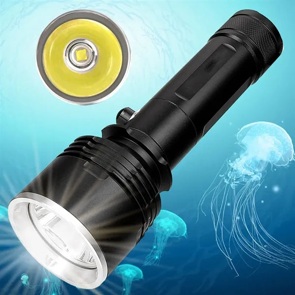 Aluminum Alloy One-Hand Use Waterproof Underwater Flashlight