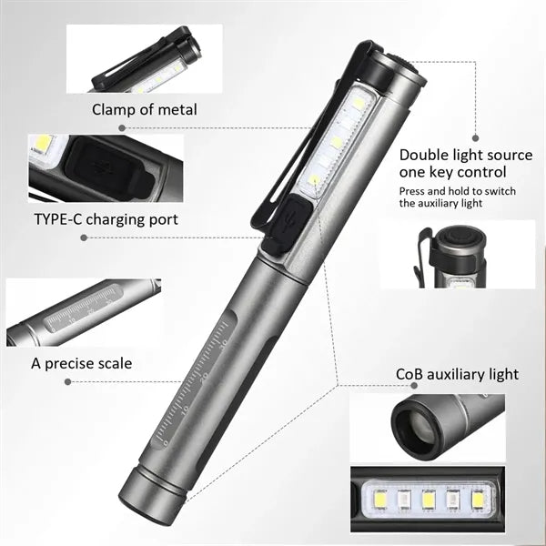4-in-1 Rechargeable Multi-Mode Aluminum Alloy Pen-Type Light