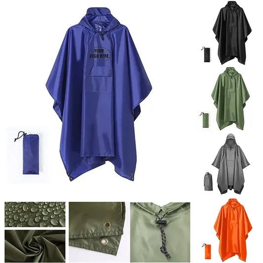 Waterproof Adult Hooded Rain Poncho Raincoat