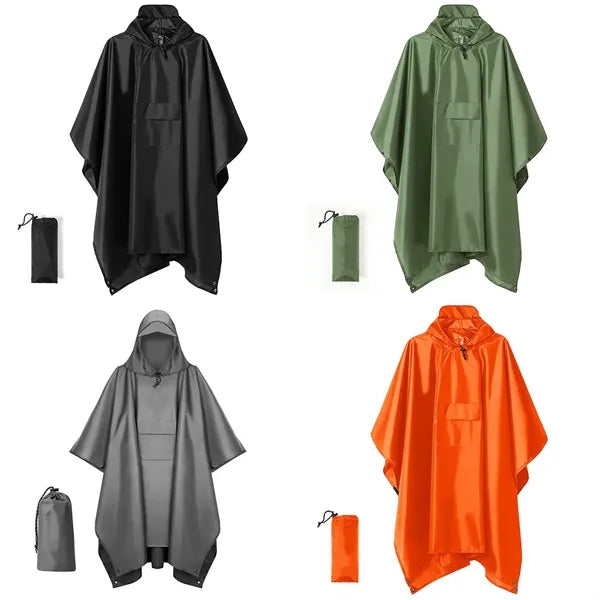 Waterproof Adult Hooded Rain Poncho Raincoat