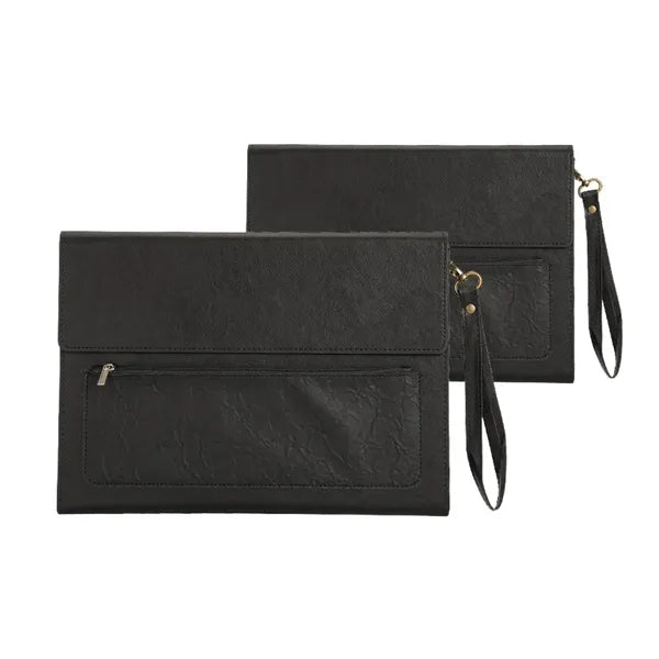 A4 Magnetic Snap Dual-Layer Waterproof File Bag PU Leather