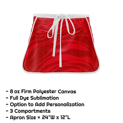 Poly Canvas Sublimation Waist Apron w/ 3 Compartments - 24"W
