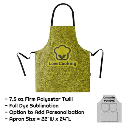 Poly Twill Sublimation Bib Apron - 22"W X 24"L