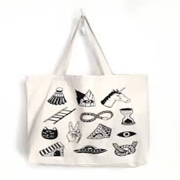 Sublimation 12 oz Poly Canvas Tote Bag -  15"W x 16"H x 3"G