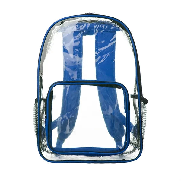 Clear PVC Backpack w/ Front Pocket - 13"W x 18"H
