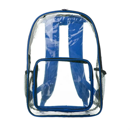 Clear PVC Backpack w/ Front Pocket - 13"W x 18"H