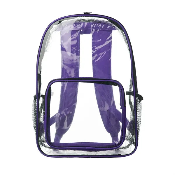 Clear PVC Backpack w/ Front Pocket - 13"W x 18"H