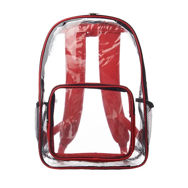 Clear PVC Backpack w/ Front Pocket - 13"W x 18"H