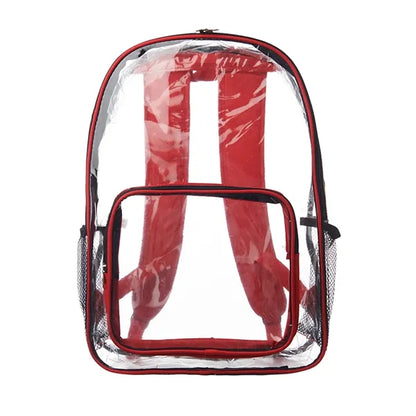 Clear PVC Backpack w/ Front Pocket - 13"W x 18"H