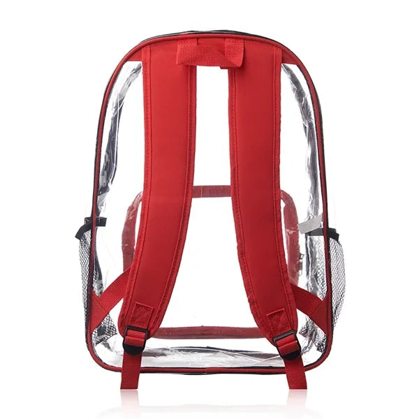 Clear PVC Backpack w/ Front Pocket - 13"W x 18"H