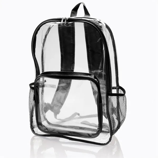 Clear PVC Backpack w/ Front Pocket - 13"W x 18"H