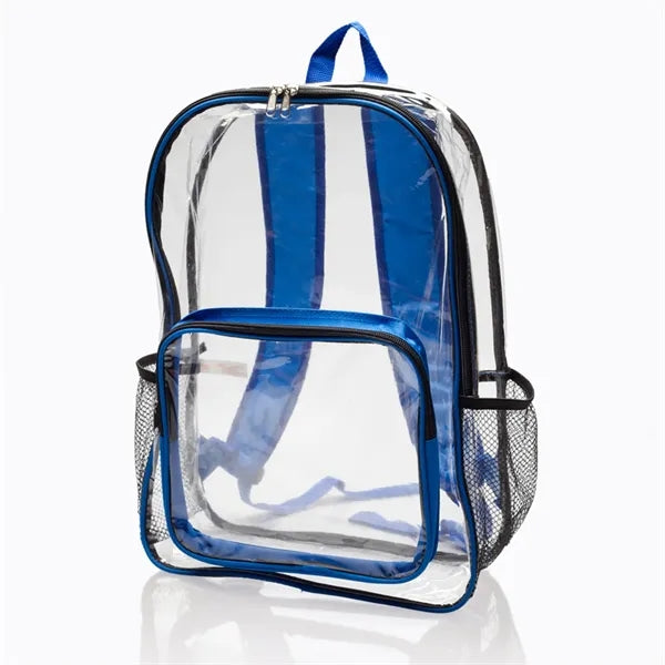 Clear PVC Backpack w/ Front Pocket - 13"W x 18"H