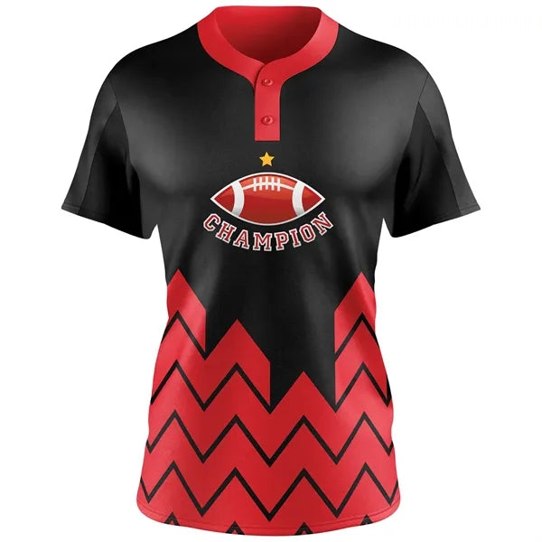 Custom Men's Full Sublimation 2-Button Front Rugby Jersey