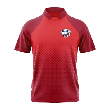 Custom Men's Full Sublimation 2-Button Front Rugby Jersey