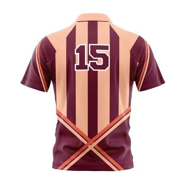 Custom Men's Full Sublimation 2-Button Front Rugby Jersey