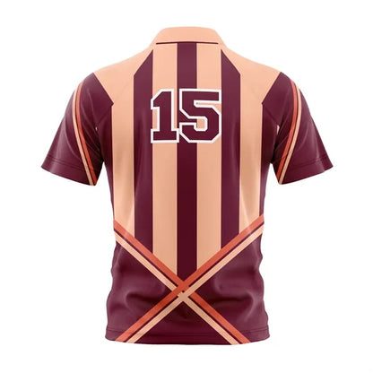 Custom Men's Full Sublimation 2-Button Front Rugby Jersey