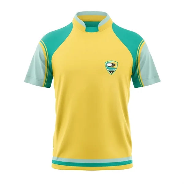 Custom Men's Full Sublimation 2-Button Front Rugby Jersey