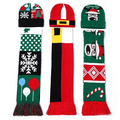 Custom High Knitted Stretch Acrylic Cuffed Beanie and Scarf