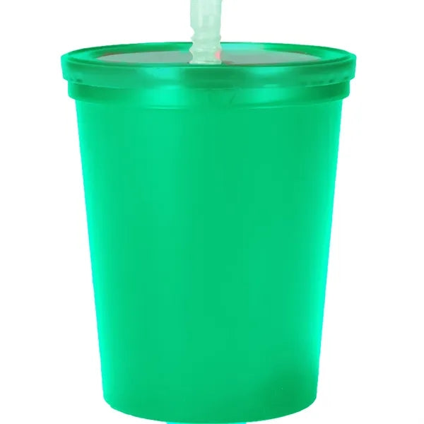 Plastic Stadium Cup with Lid and Straw 16 oz.