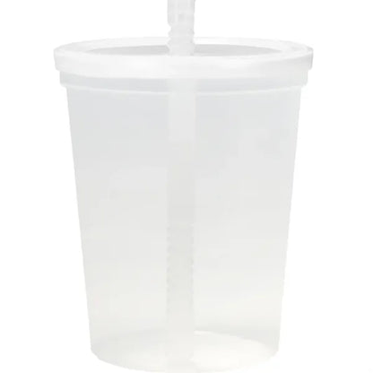 Plastic Stadium Cup with Lid and Straw 16 oz.